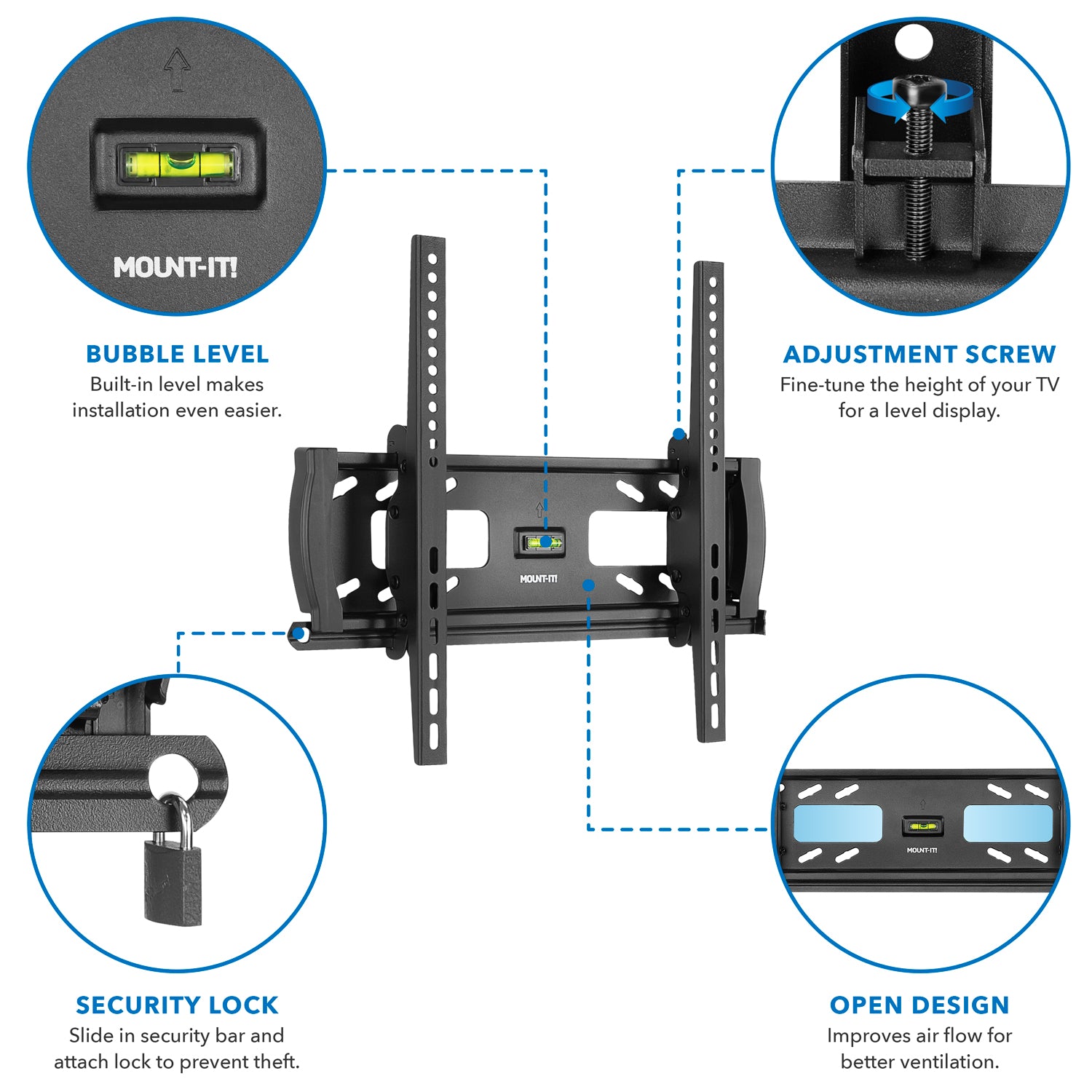 Anti-Theft Low-Profile Tilting Wall Mount