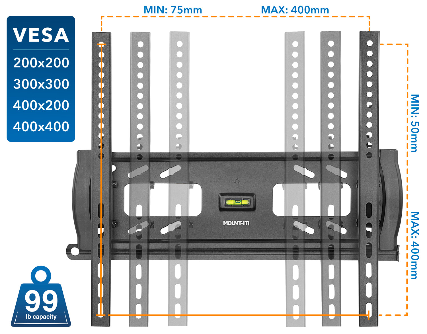 Anti-Theft Low-Profile Tilting Wall Mount