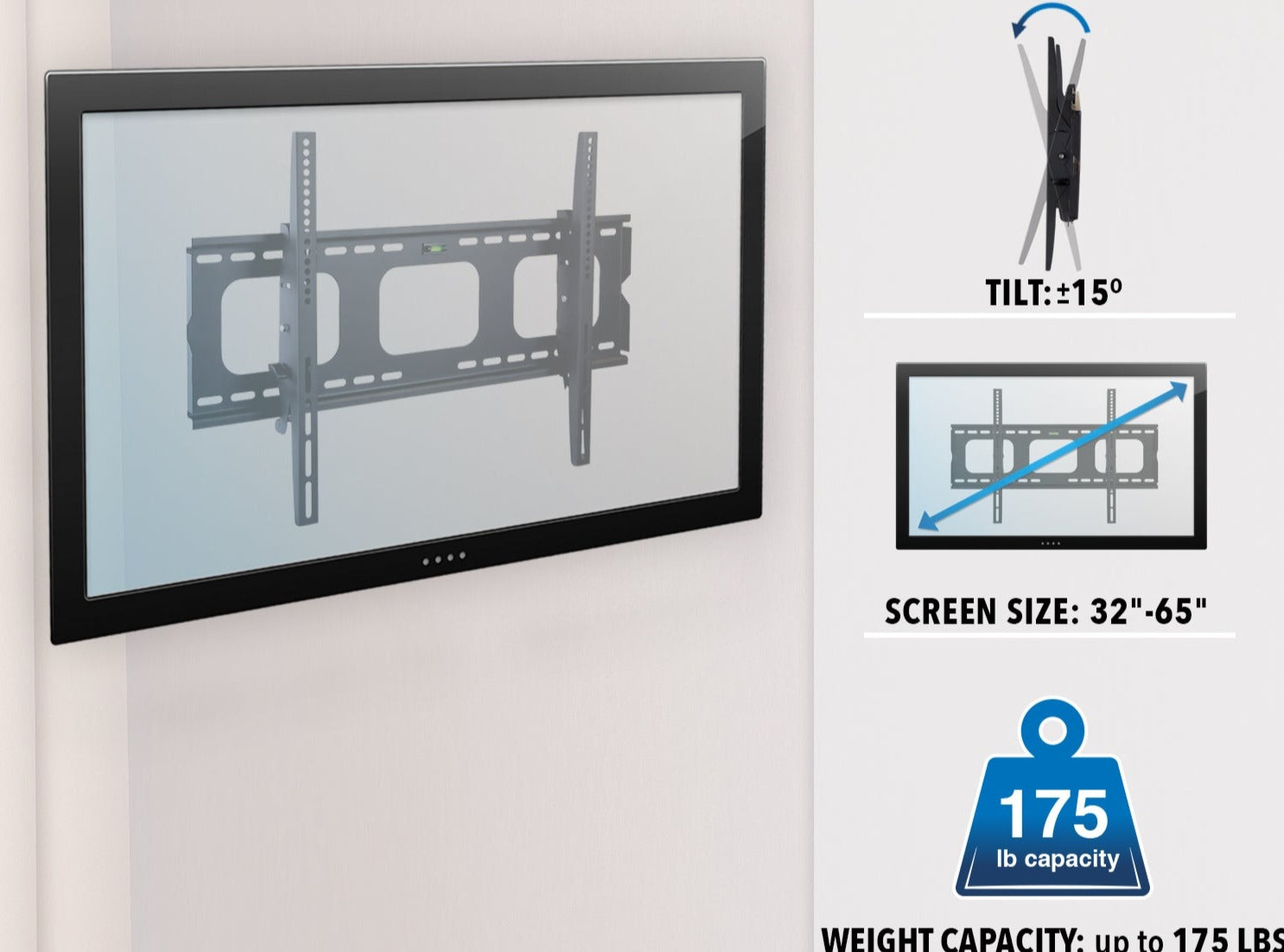 Low-Profile Tilting and Locking Wall Mount