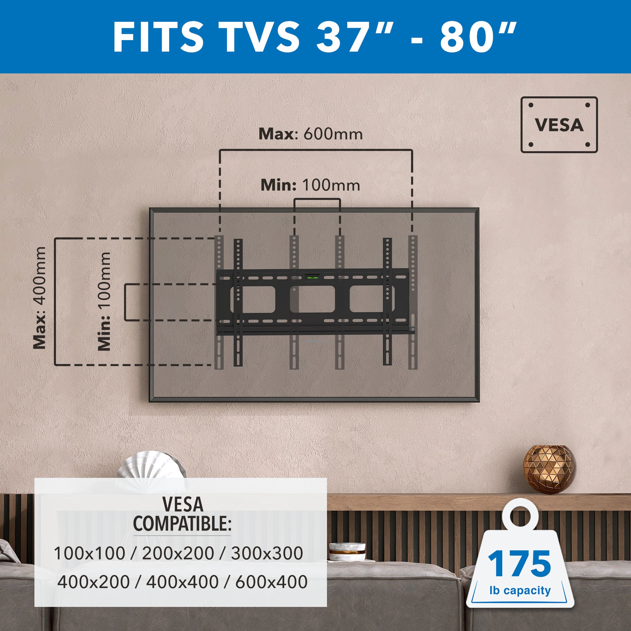Low-Profile Fixed Wall Mount ADA Compliant