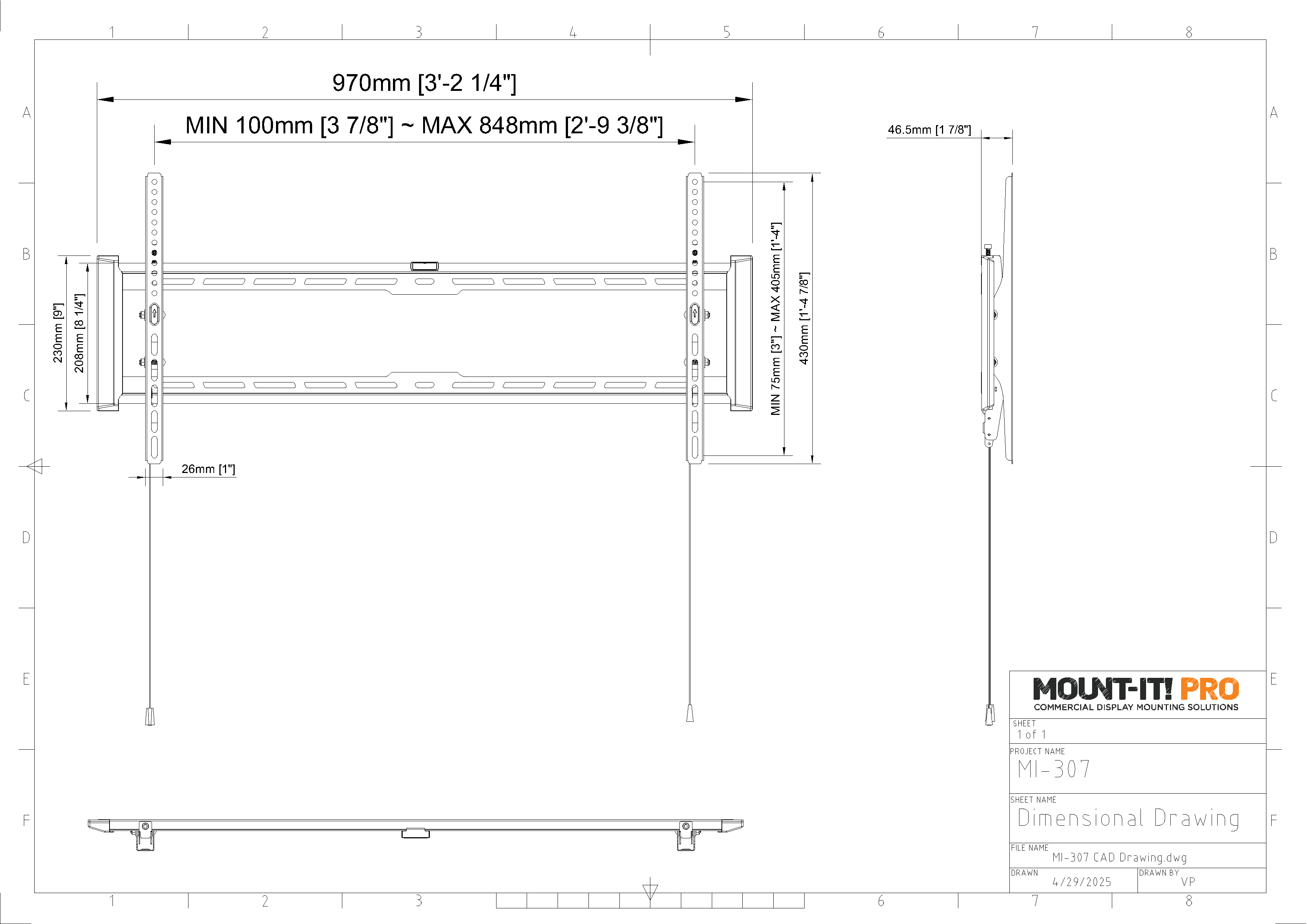 Heavy-Duty Ultra-Slim Wall Mount ADA Compliant