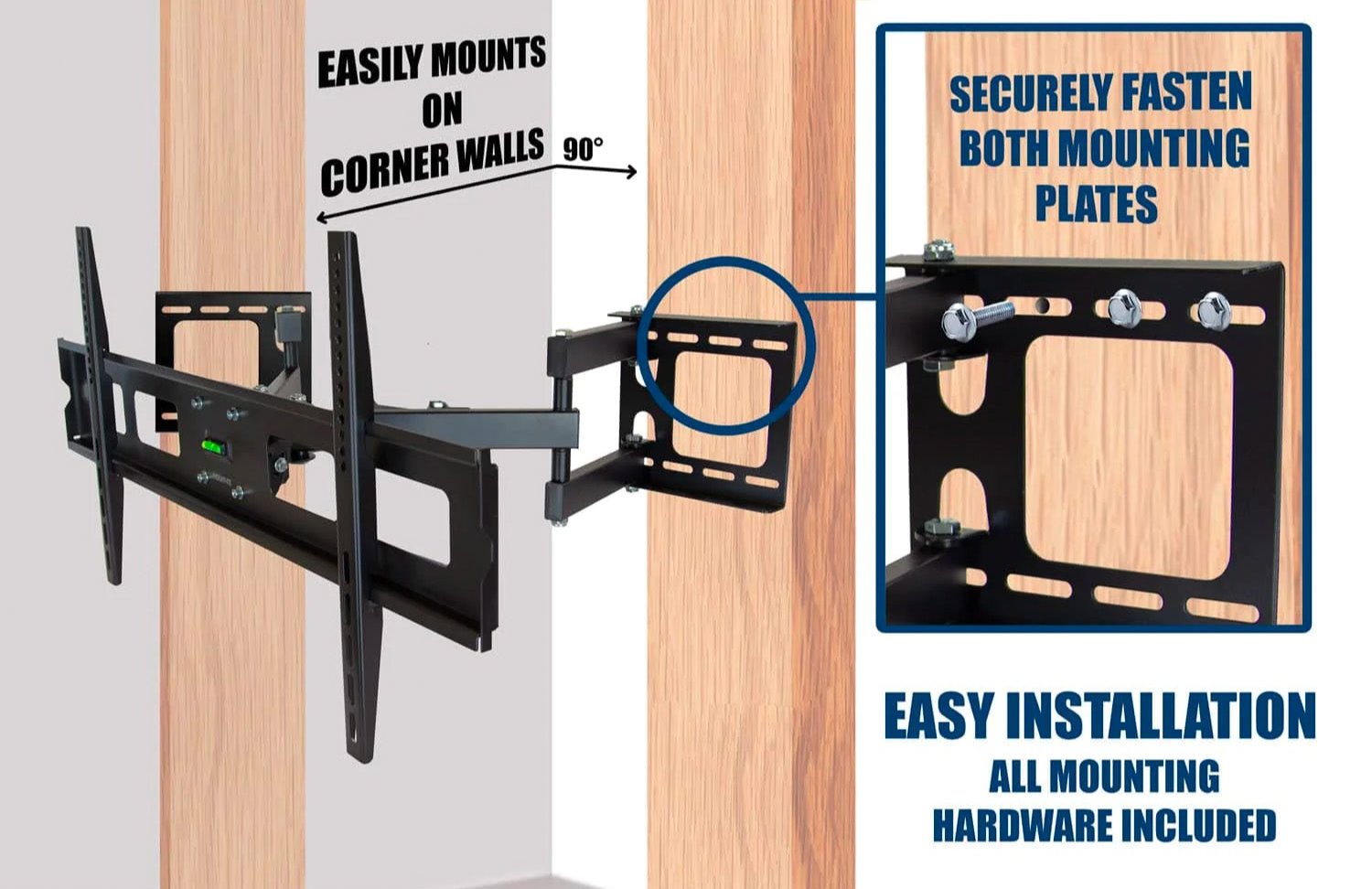 Articulating Dual-Arm Corner Mount