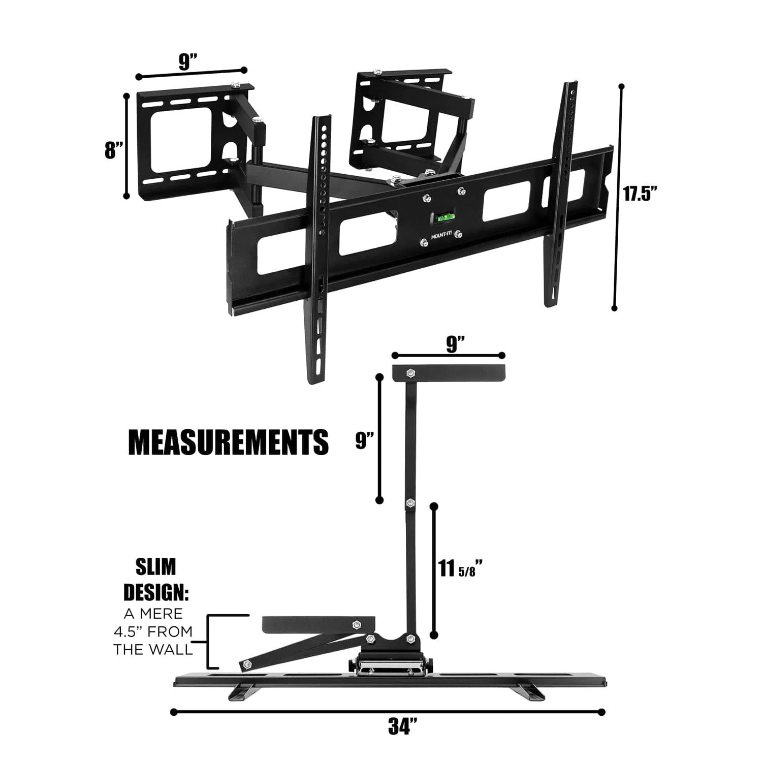 Articulating Dual-Arm Corner Mount