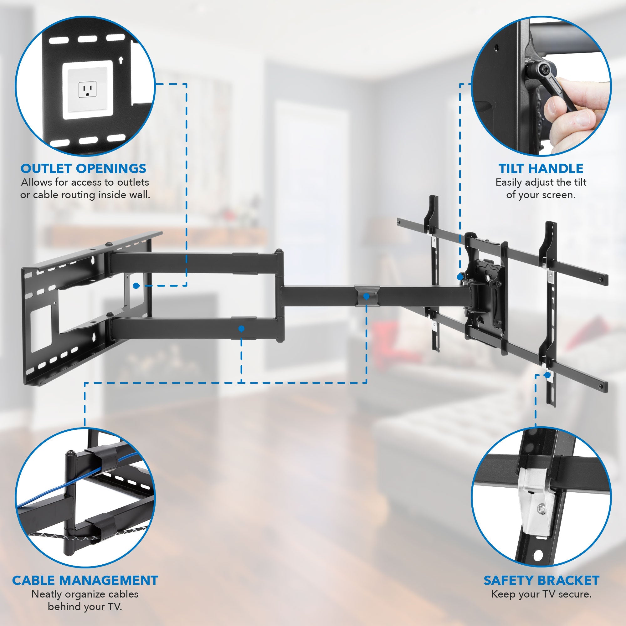 Articulating Wall Mount with Extra-Long Extension