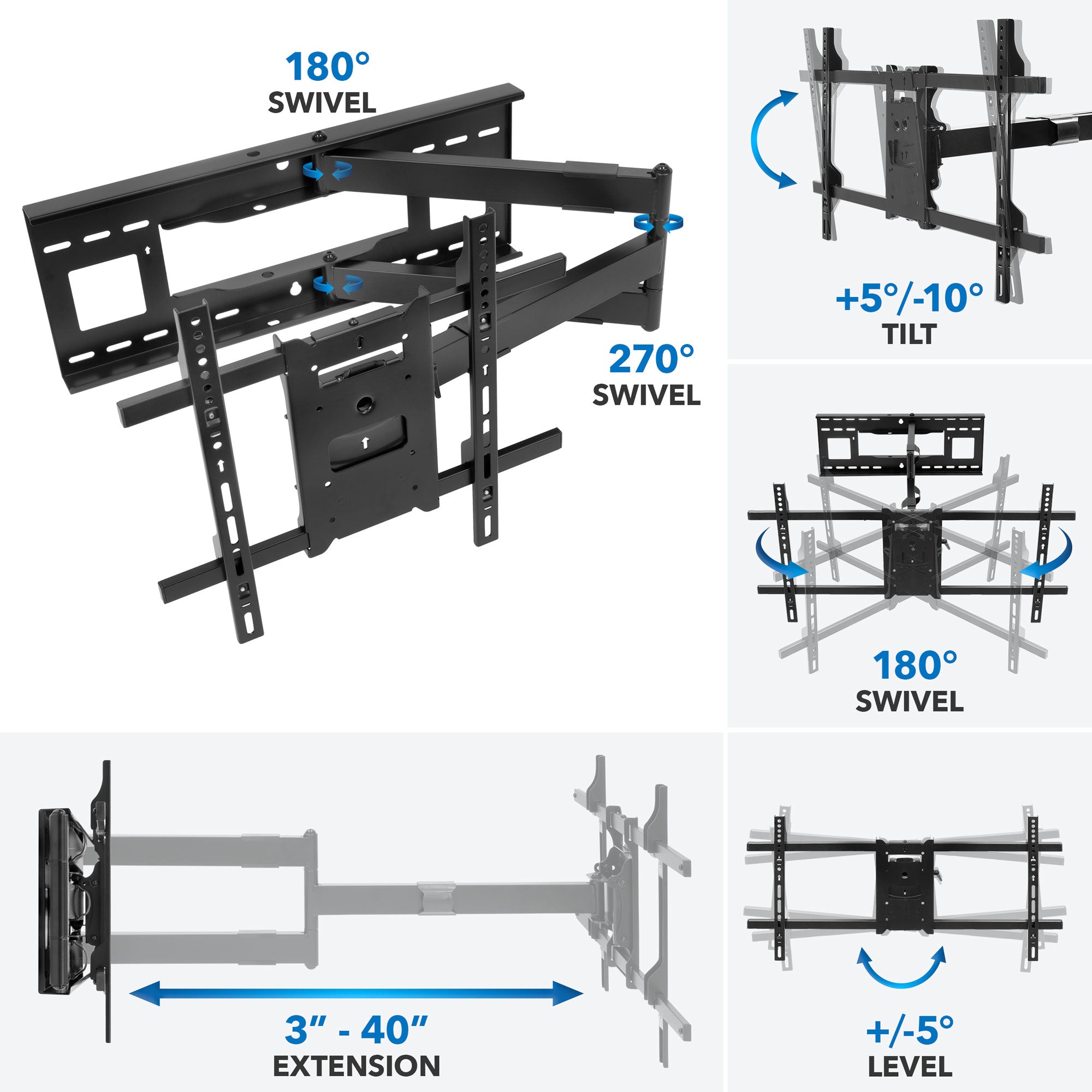 Articulating Wall Mount with Extra-Long Extension