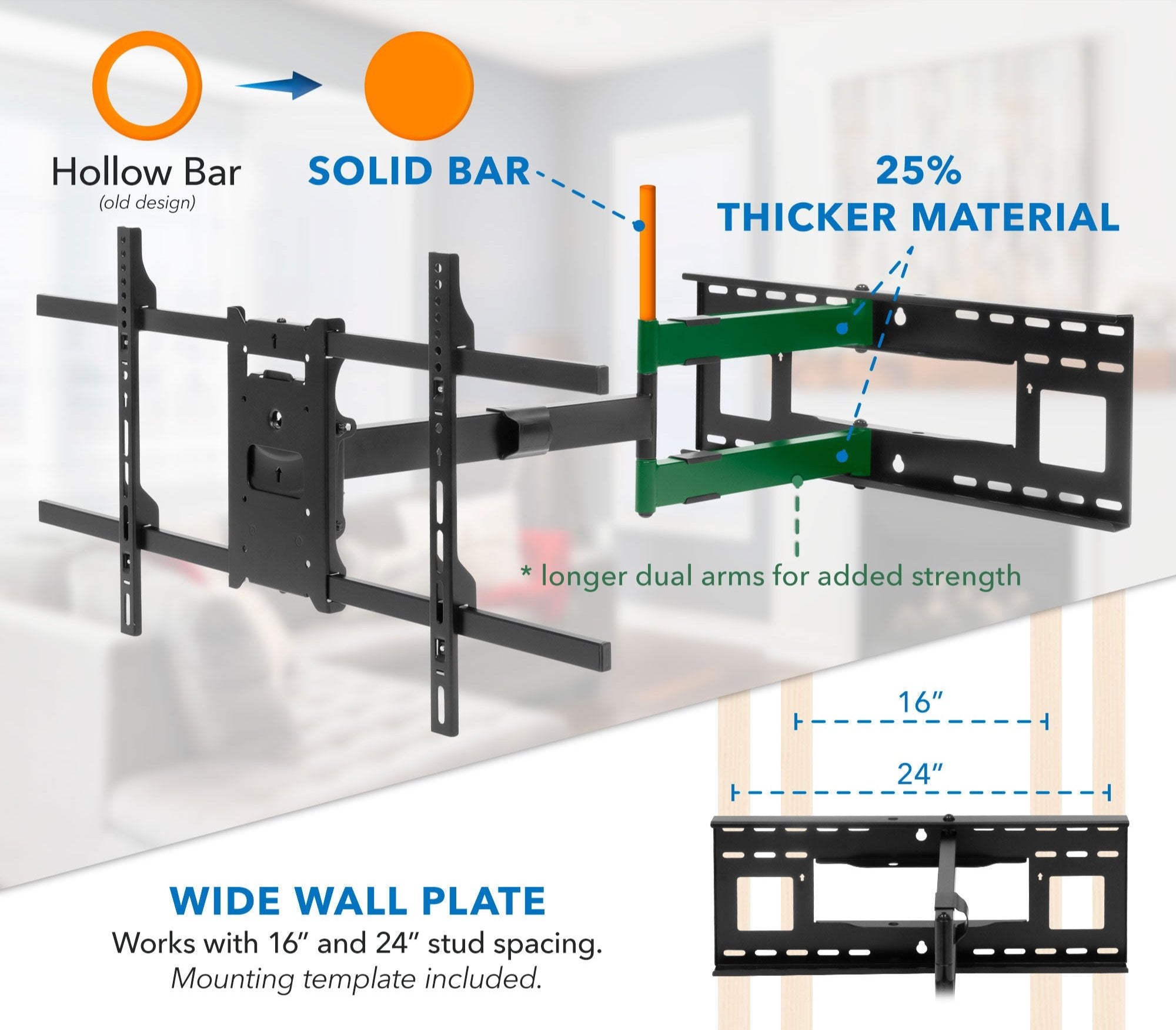 Articulating Wall Mount with Extra-Long Extension