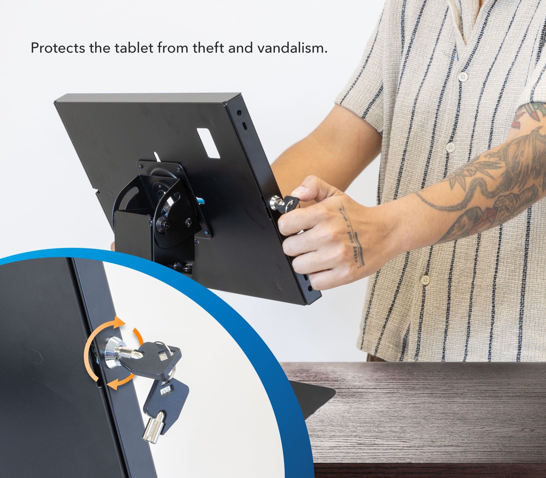 Anti-Theft Tablet Countertop Stand for iPad, iPad Air, iPad Pro