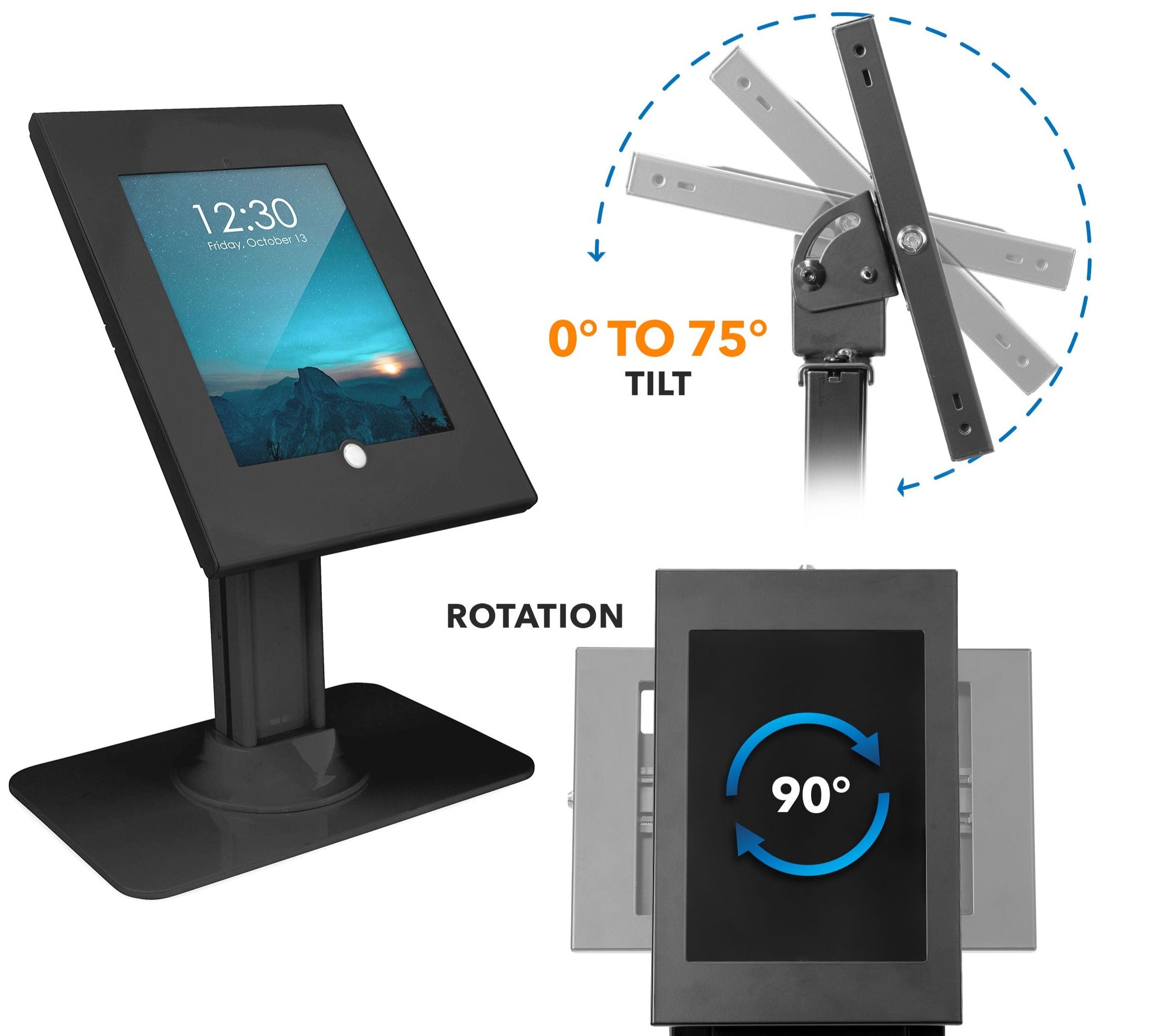 Anti-Theft Tablet Countertop Stand for iPad, iPad Air, iPad Pro
