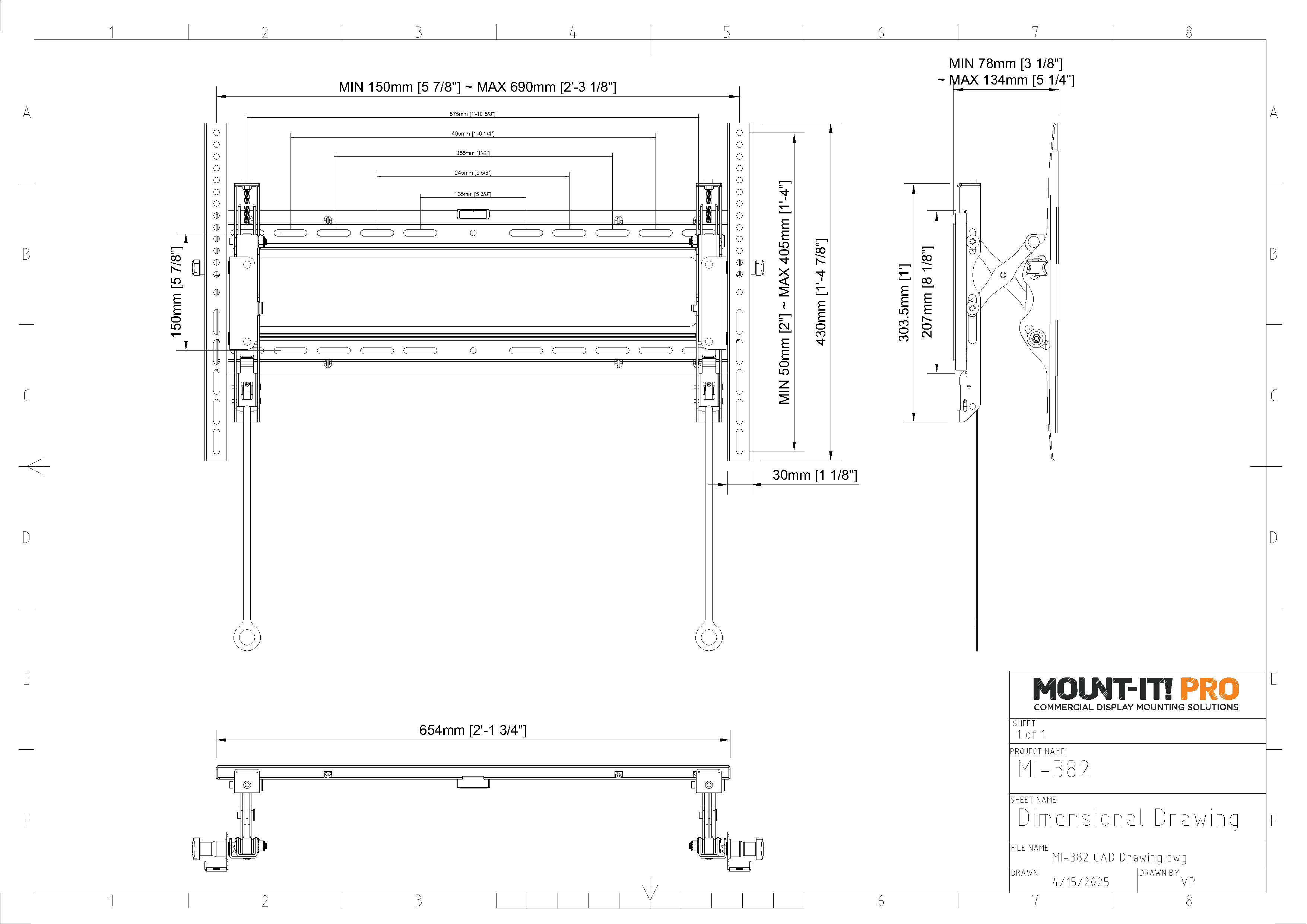 Premium Push-In Pop-Out Wall Mount