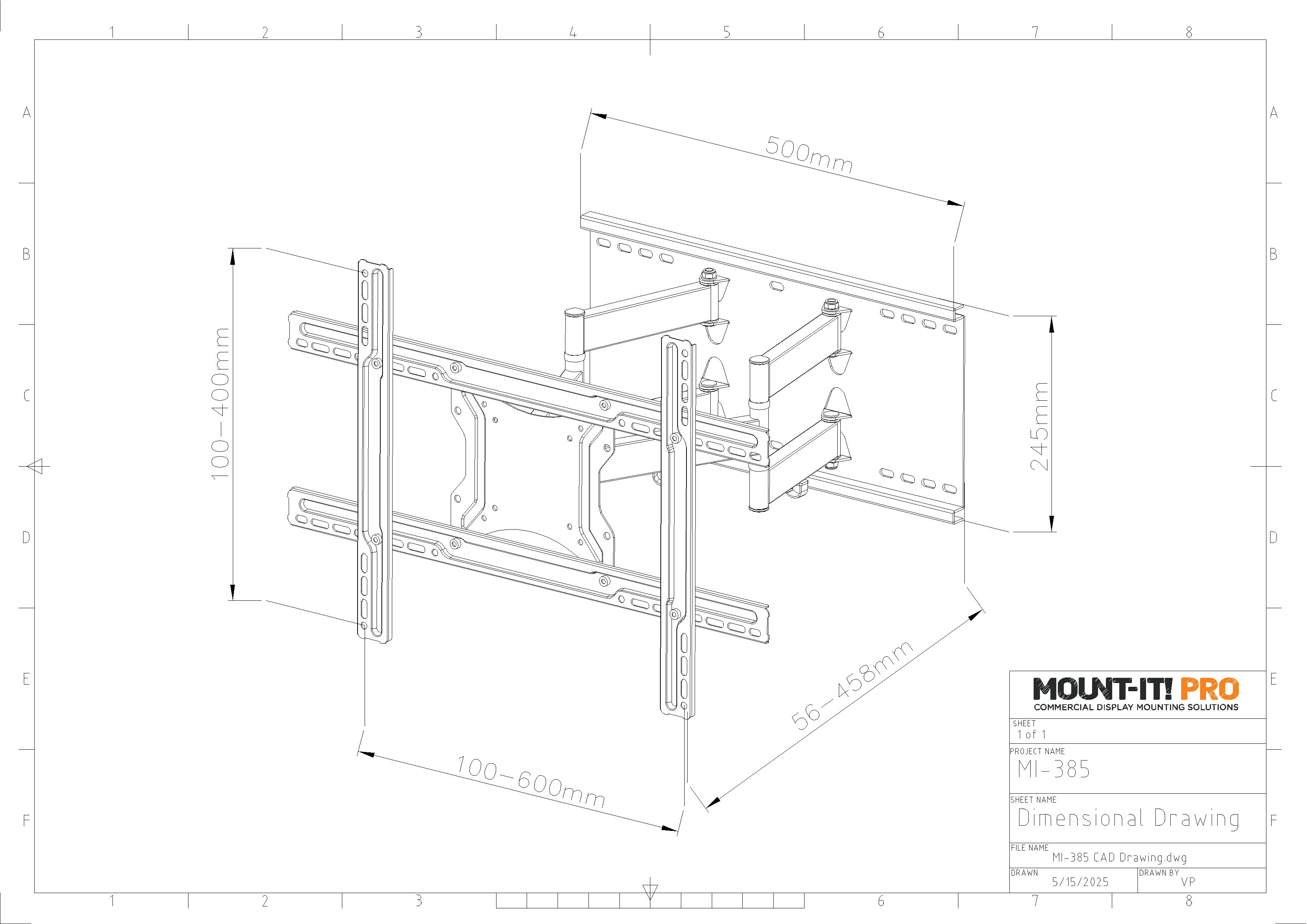 Dual-Arm Articulating Wall Mount