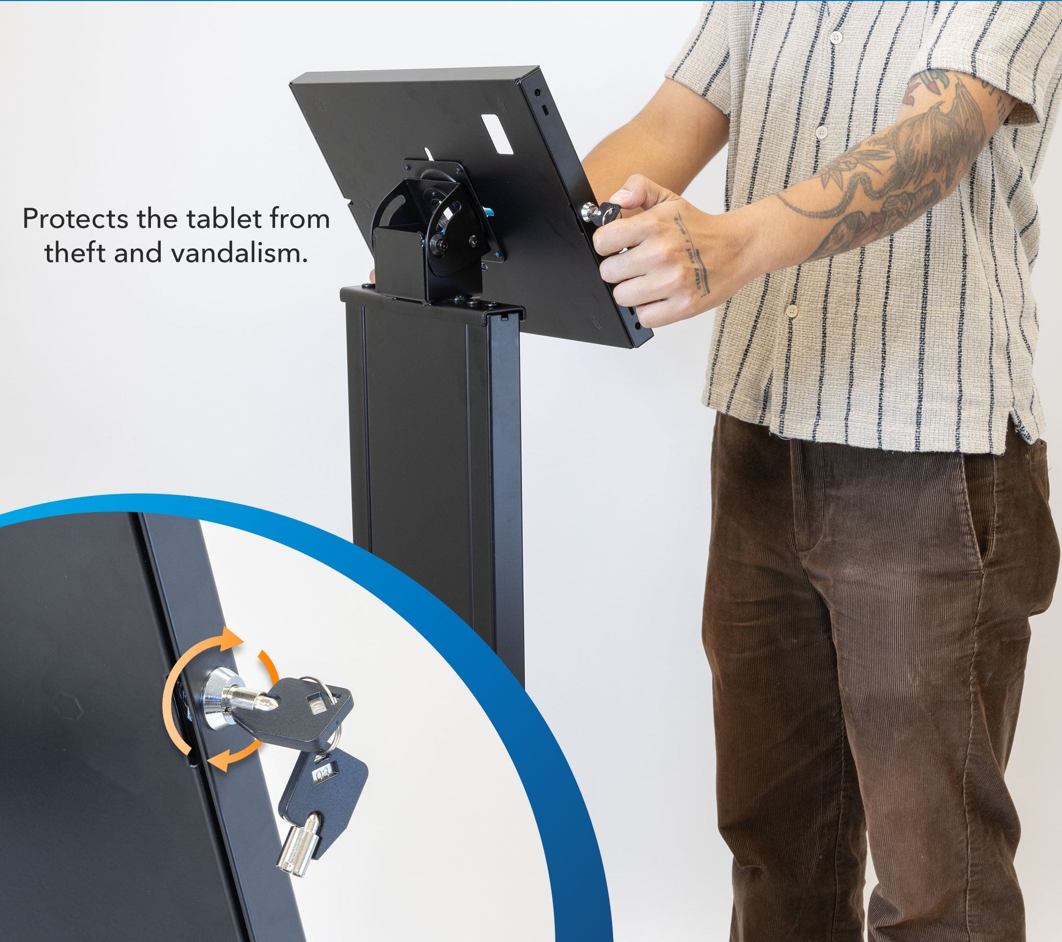 Anti-Theft Tablet Kiosk for iPad, iPad Air, iPad Pro