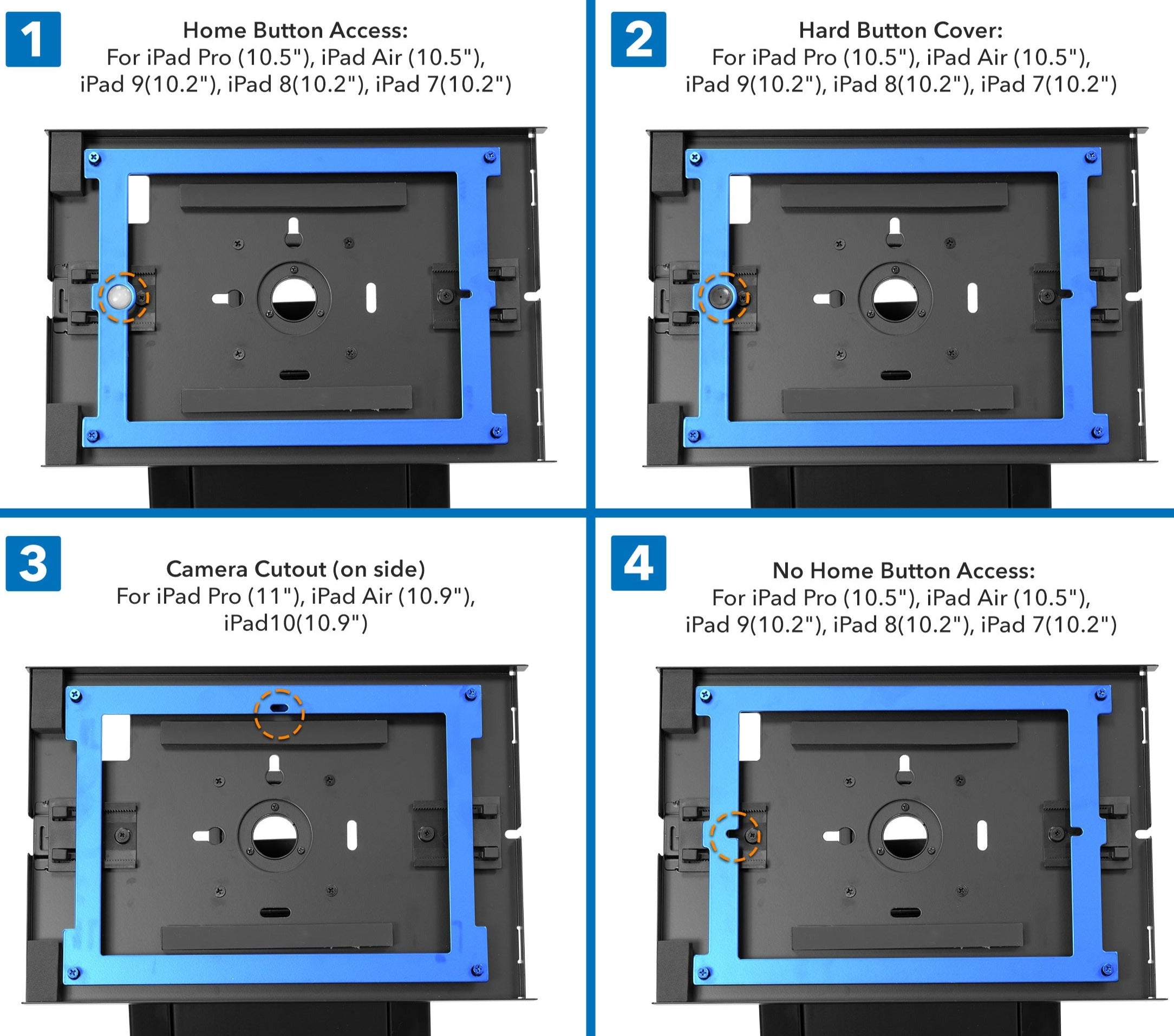 Anti-Theft Tablet Kiosk for iPad, iPad Air, iPad Pro