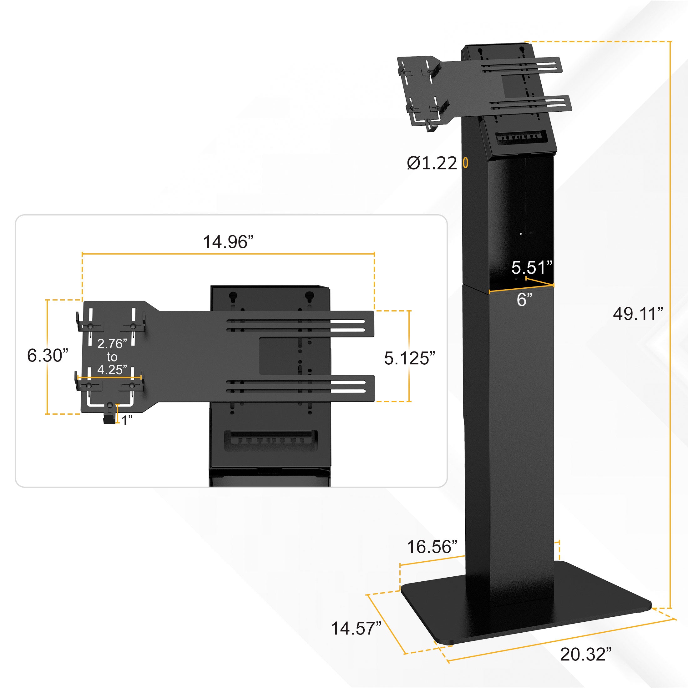 Point-of-Sale Kiosk Stand for Monitors