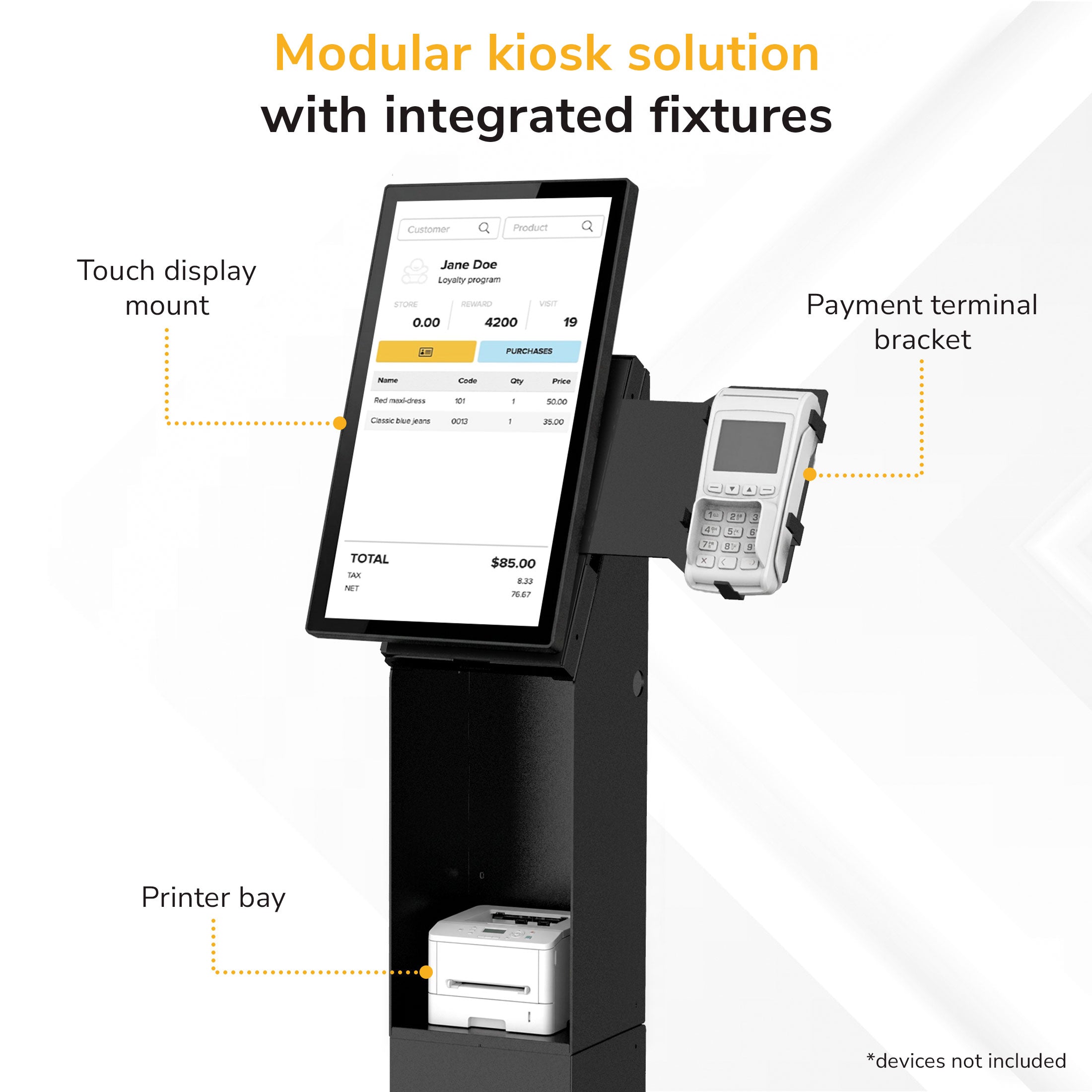 Point-of-Sale Kiosk Stand for Monitors
