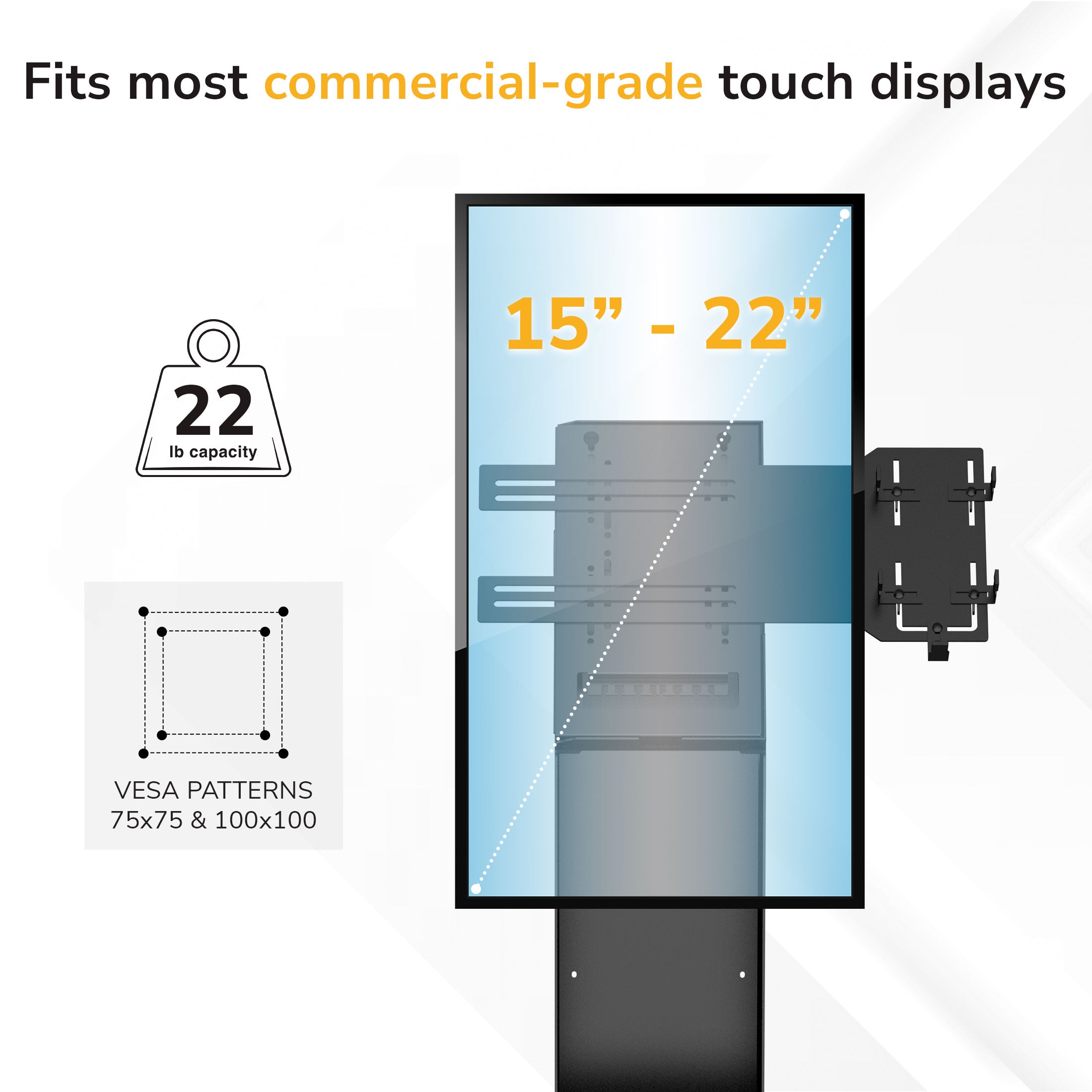 Point-of-Sale Kiosk Stand for Monitors