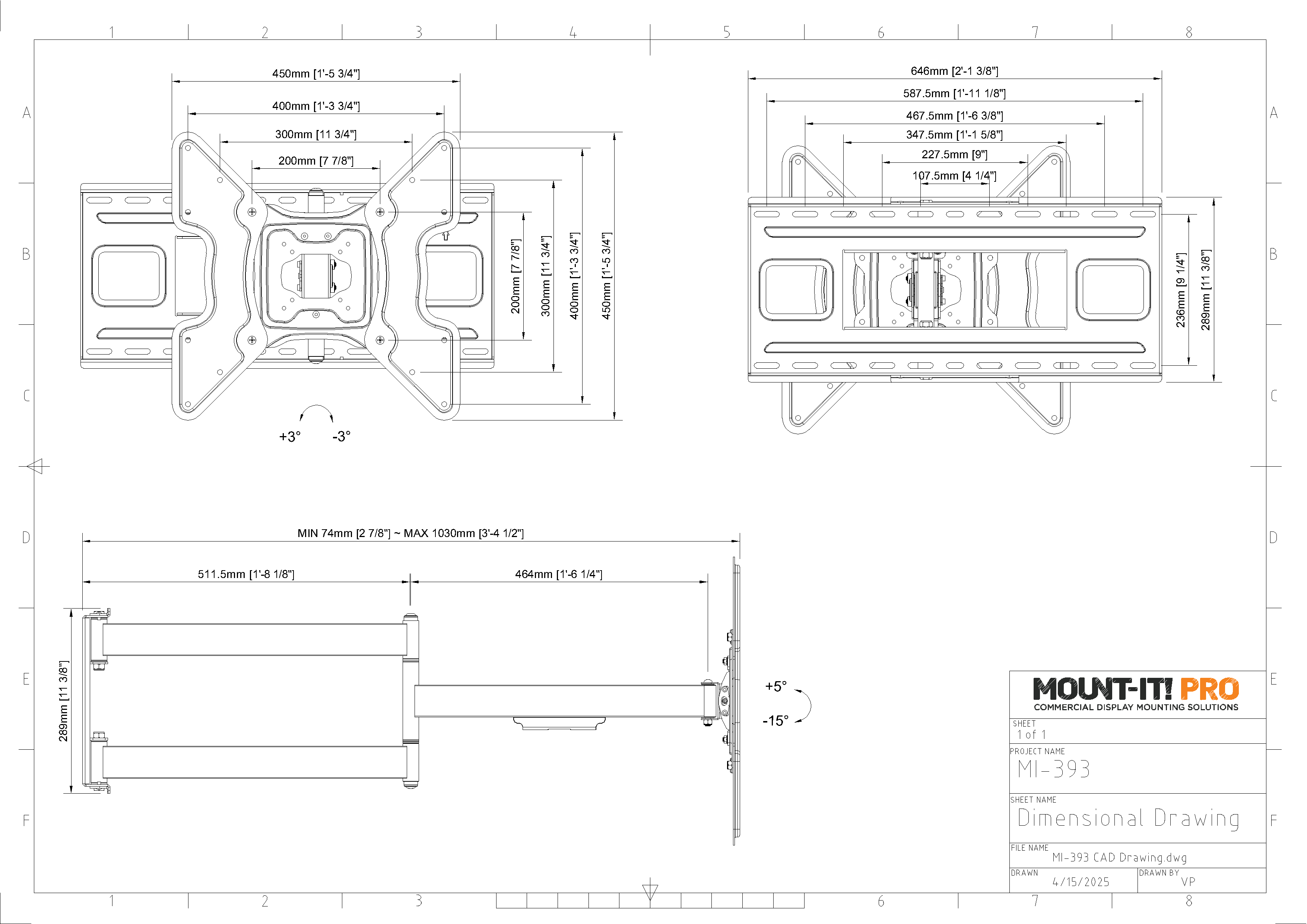 Articulating Wall Mount with 40-inch Extension