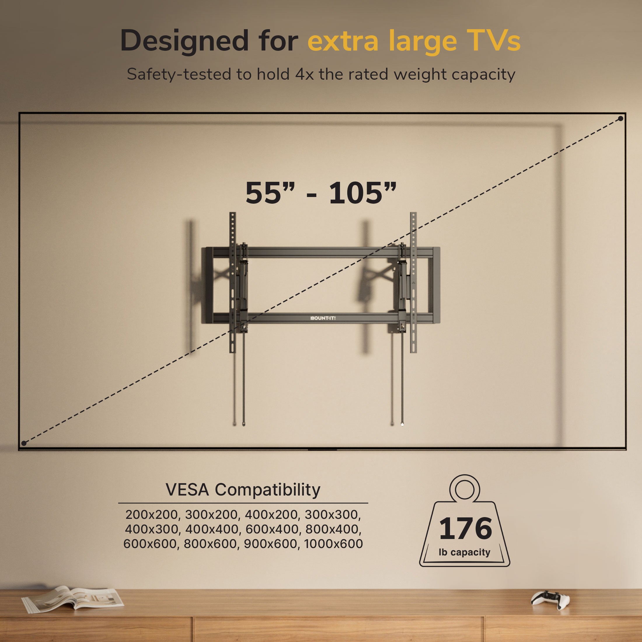 Heavy-Duty XL Advanced Tilt TV Wall Mount