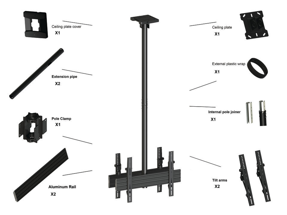 Dual-Screen Ceiling Mount (Back-to-Back)