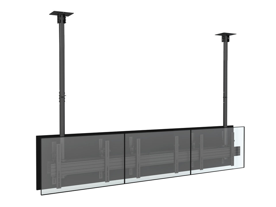 Six-Screen Dual-Pole Ceiling Mount (3 Side-by-Side, 3 Back-to-Back)
