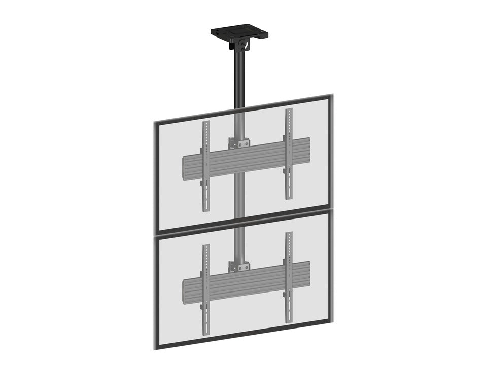 Dual-Screen Single Pole Ceiling Mount (Top-to-Bottom)