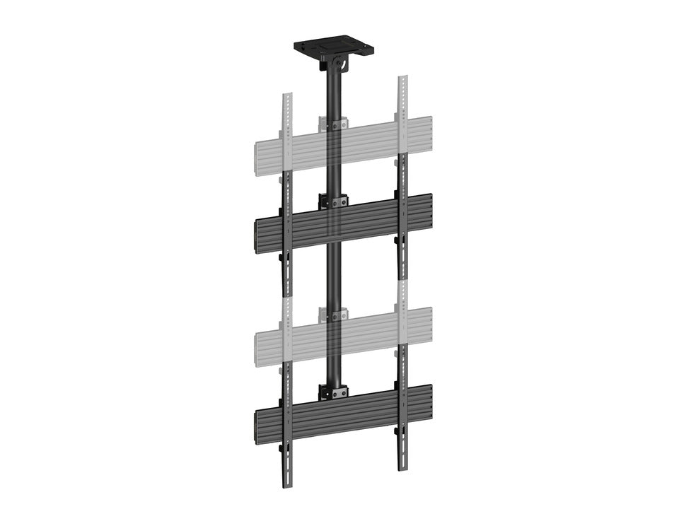 Dual-Screen Single Pole Ceiling Mount (Top-to-Bottom)