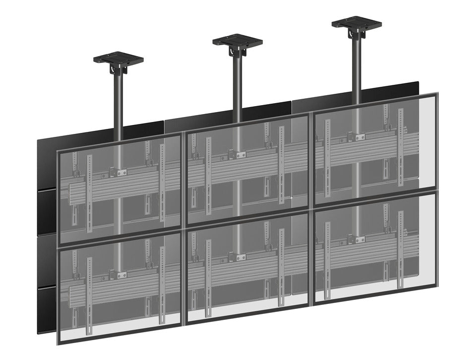 Twelve-Screen Three-Pole Ceiling Mount with screens