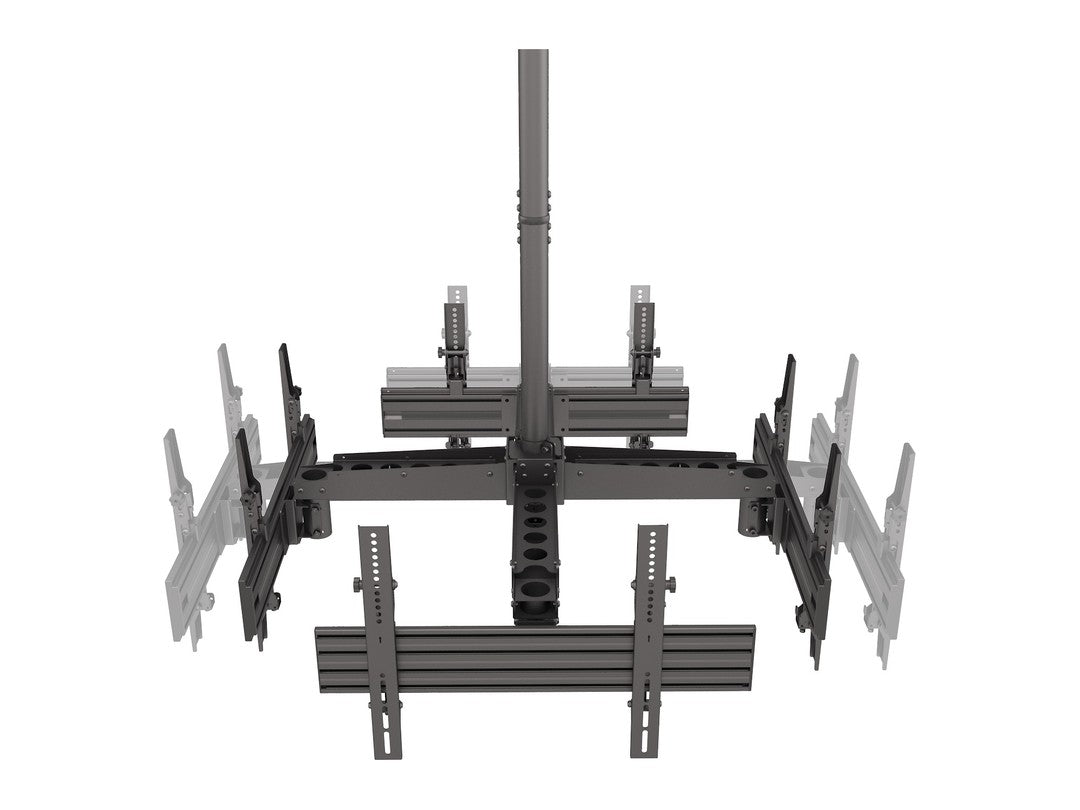 Quad-Screen Four-Side Single-Pole Ceiling Mount