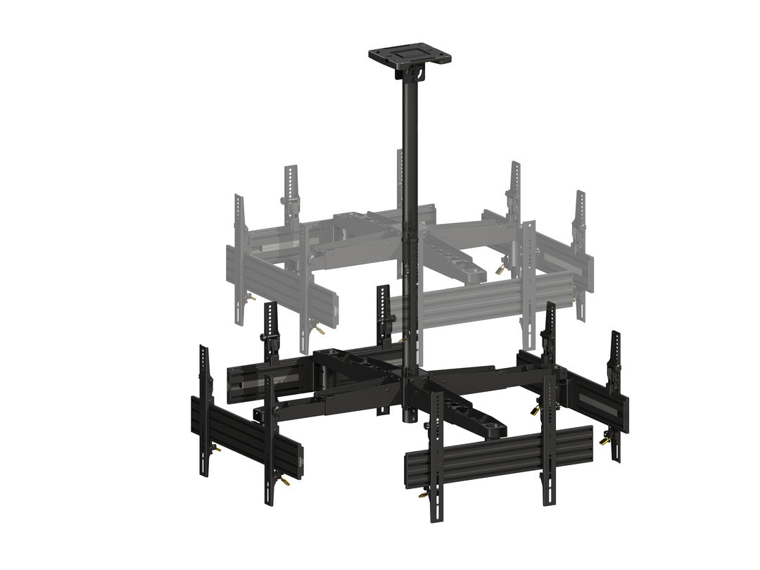 Quad-Screen Four-Side Single-Pole Ceiling Mount