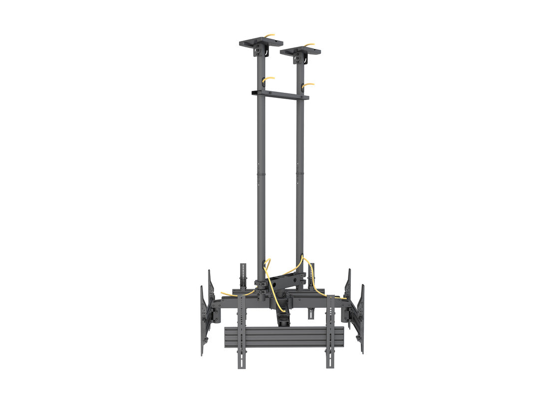 Heavy-Duty Quad-Screen Four-Side Dual-Pole Ceiling Mount