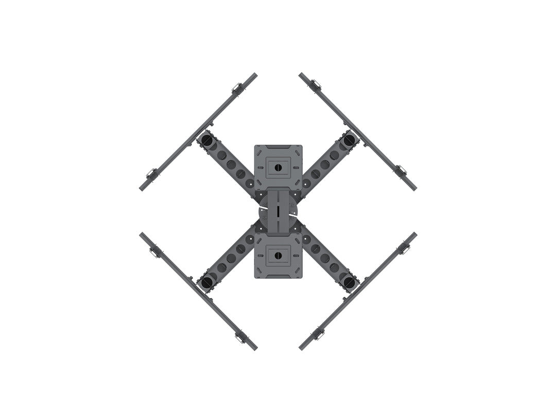 Heavy-Duty Quad-Screen Four-Side Dual-Pole Ceiling Mount