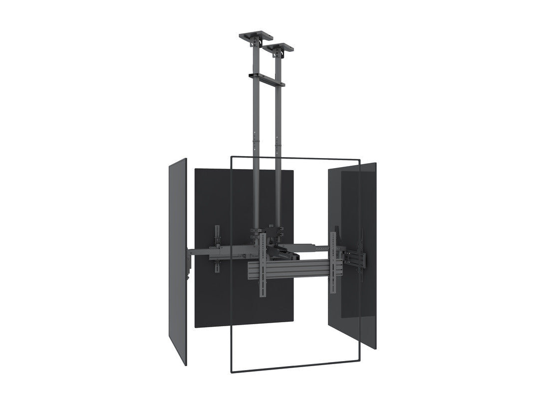 Heavy-Duty Quad-Screen Four-Side Dual-Pole Ceiling Mount
