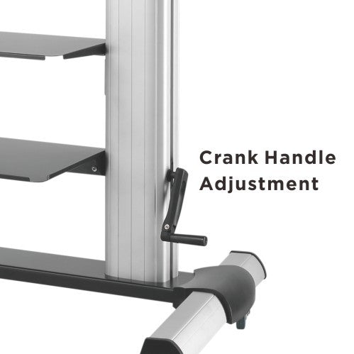 Heavy-Duty AV Cart with Height-Adjustable Hand Crank