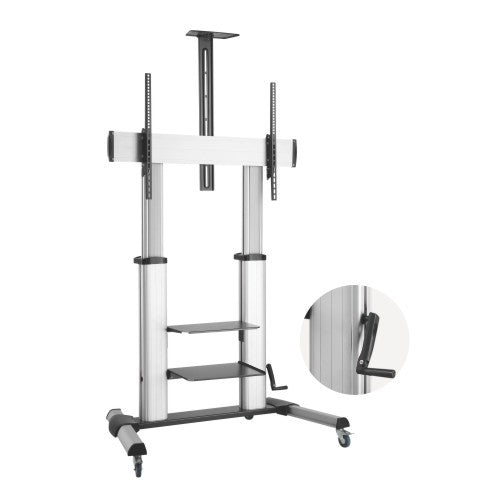 Heavy-Duty AV Cart with Height-Adjustable Hand Crank