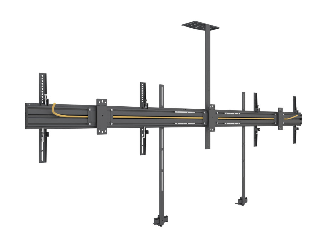 Dual-Screen Video Conference Mount System with Soundbar Mount and Camera Shelf (Up to 75” Screens)