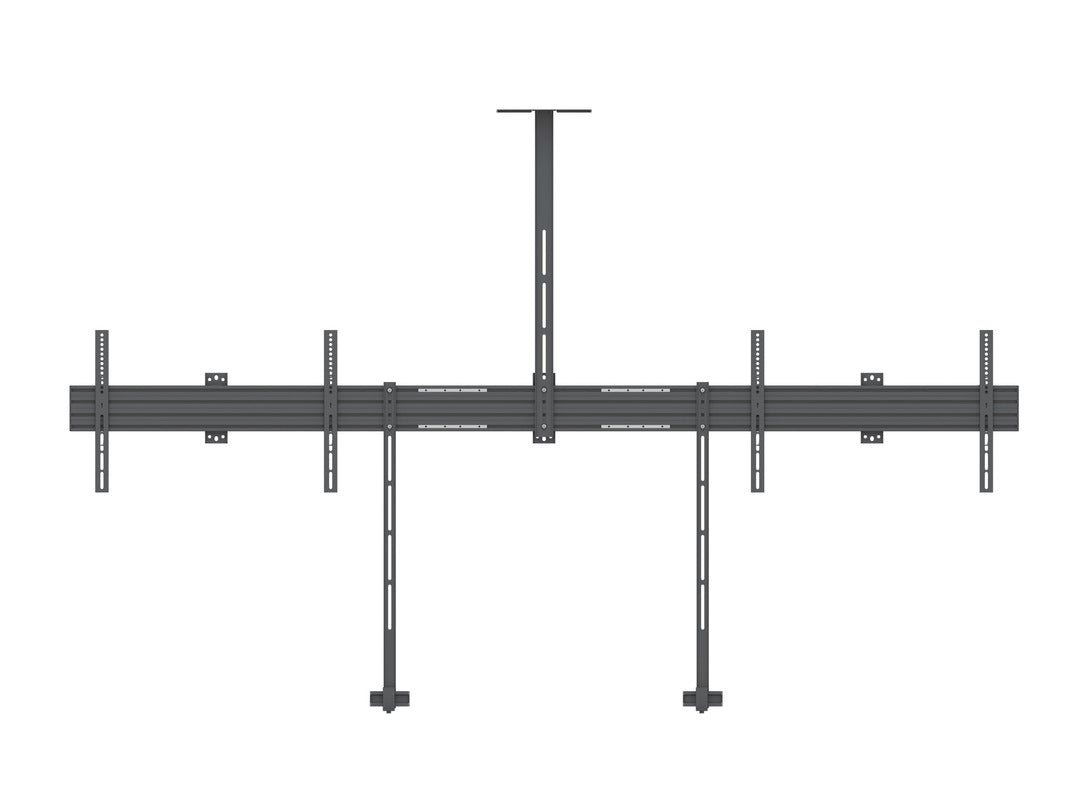 Dual-Screen Video Conference Mount System with Soundbar Mount and Camera Shelf (Up to 75” Screens)