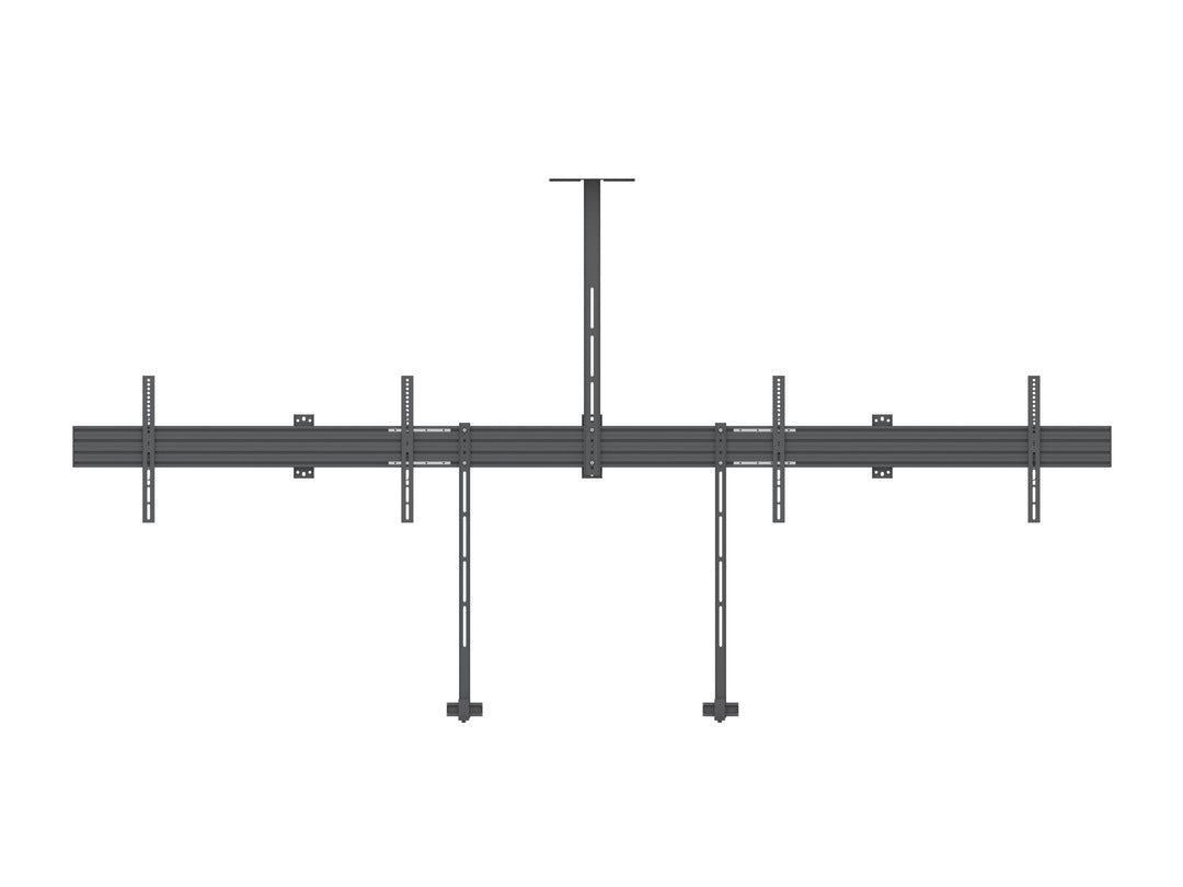 Dual-Screen Video Conference Mount System with Soundbar Mount and Camera Shelf (Up to 90” Screens)
