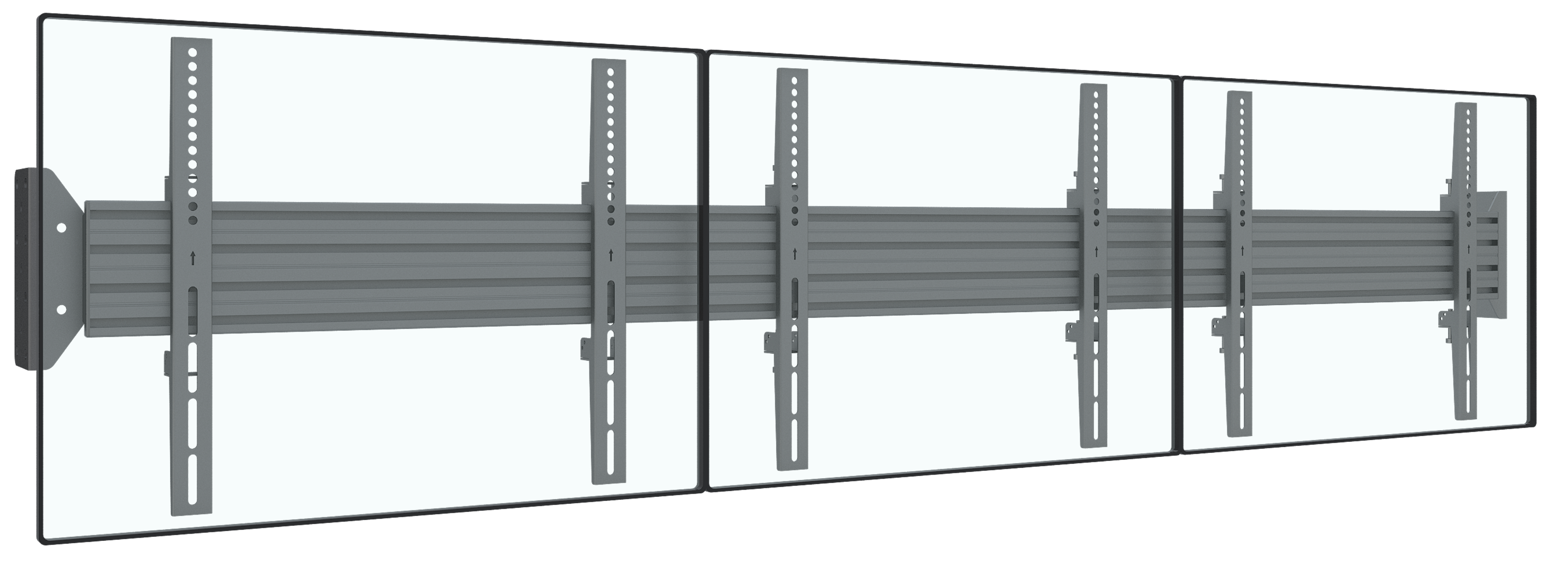 Dual-Point Three-Screen Wall Mount (Side-by-Side)
